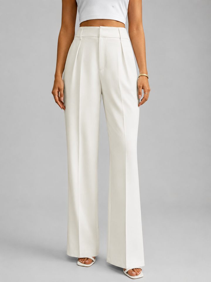 Women’s Work Pants with Wide Leg & High Waist | Office