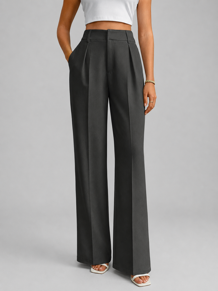 Women’s Work Pants with Wide Leg & High Waist | Office