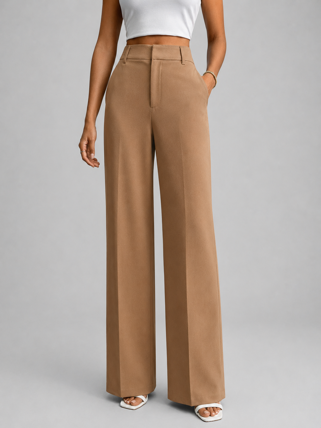 Women’s Work Pants with Wide Leg & High Waist | Office