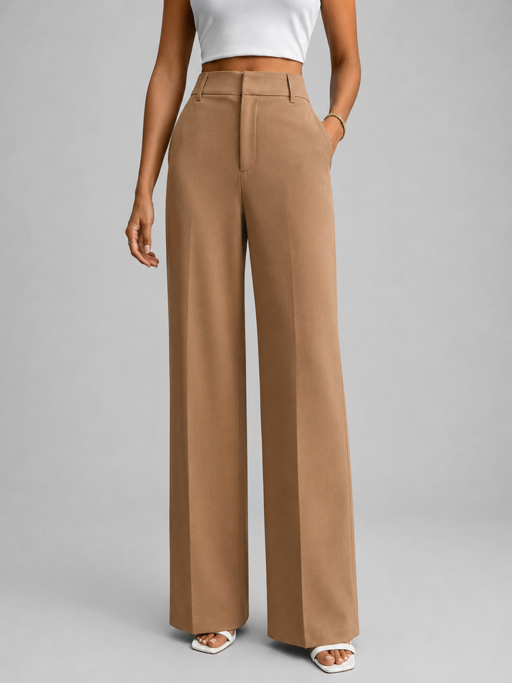 Women’s Work Pants with Wide Leg & High Waist | Office