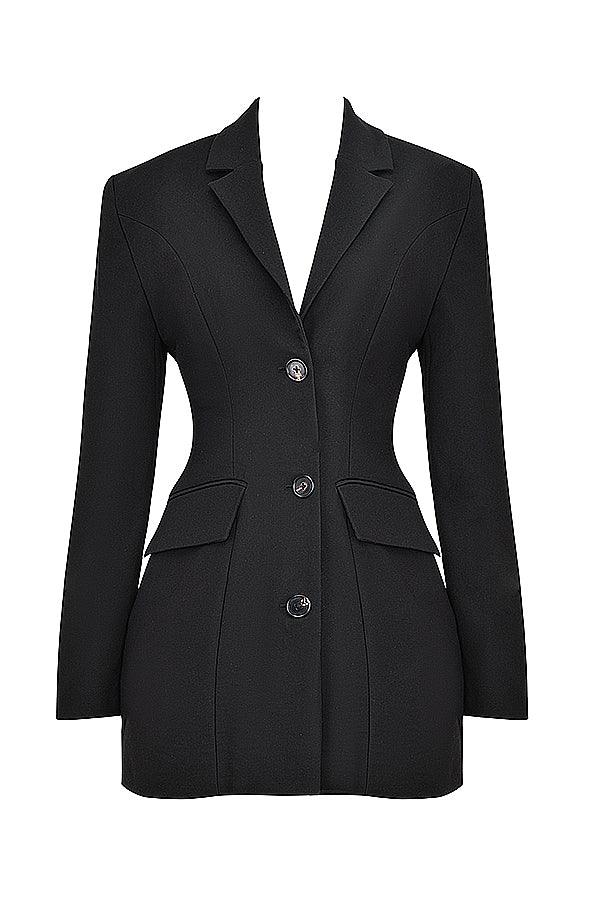 Women's Workwear Blazer Dress with Puff Shoulder | Mini