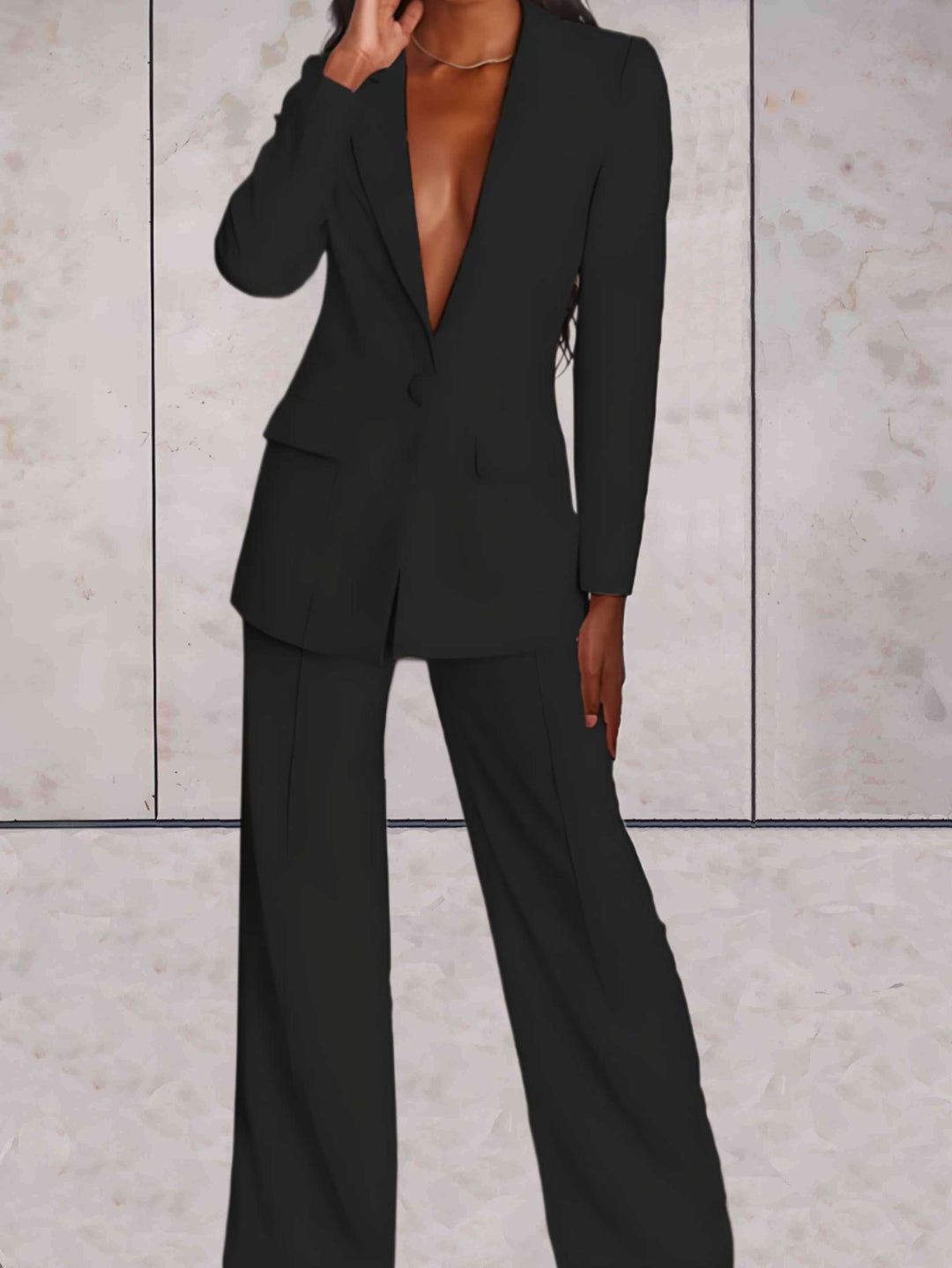 Women's Workwear Blazer & Trouser Set | Wide Leg
