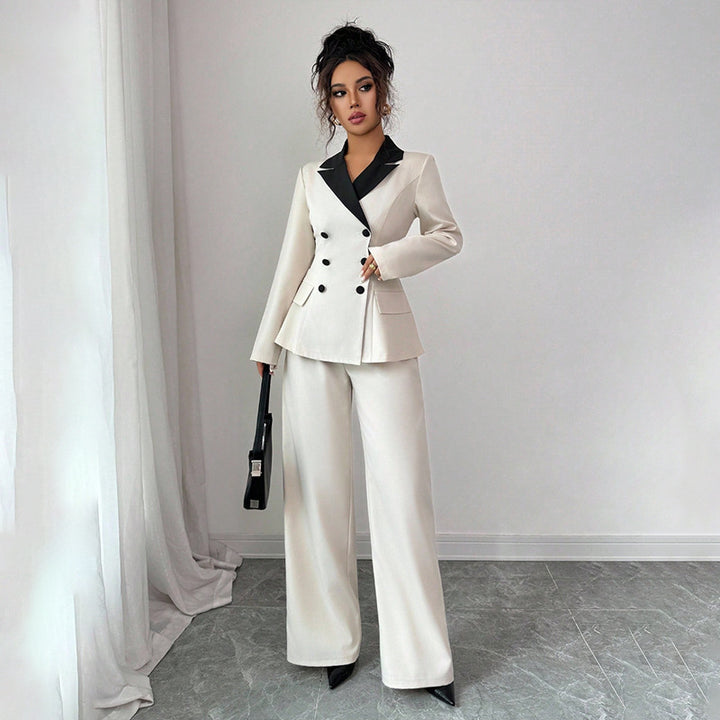 Women's Workwear Set with Blazer & Wide Leg Pants | Formal
