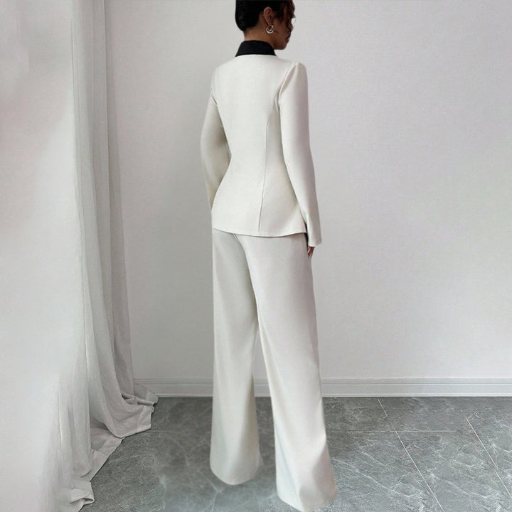 Women's Workwear Set with Blazer & Wide Leg Pants | Formal