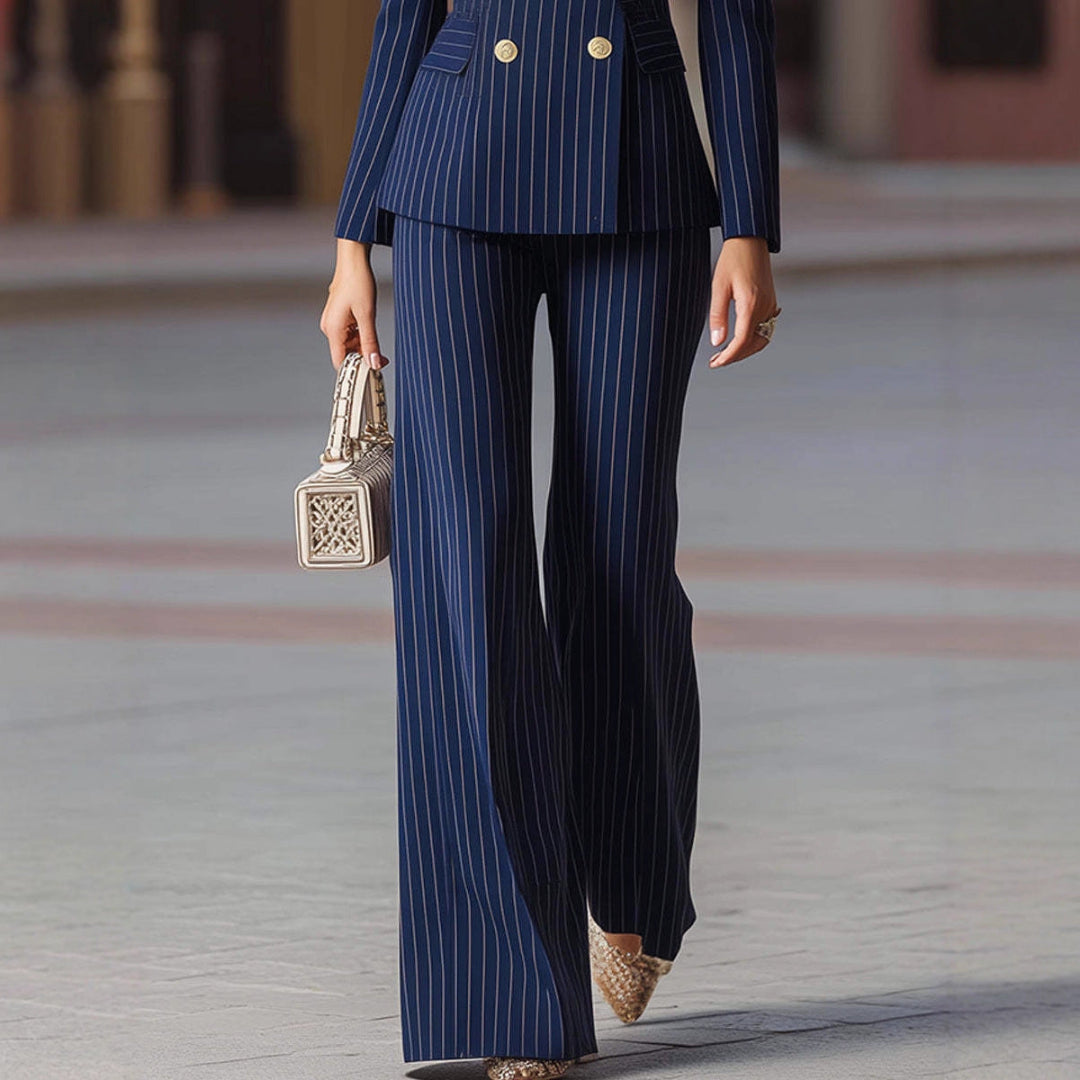Women's Workwear Set with Pinstripe Blazer & Pants | Formal