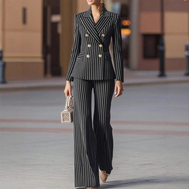 Women's Workwear Set with Pinstripe Blazer & Pants | Formal