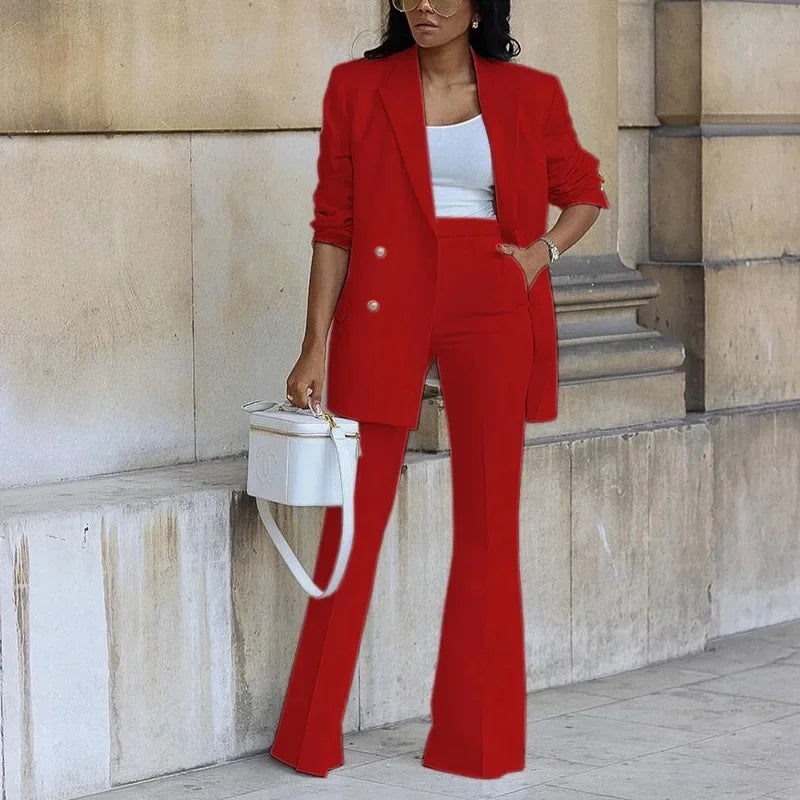 Women's Workwear with Double Breasted Blazer | Two-Piece Set