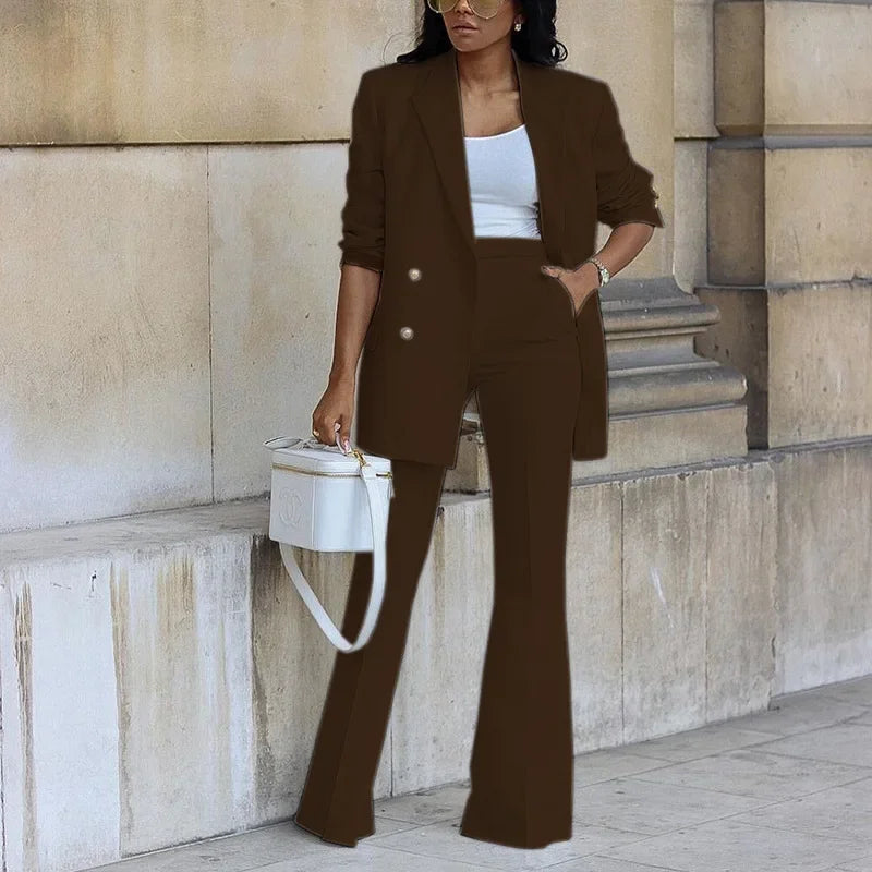Women's Workwear with Double Breasted Blazer | Two-Piece Set