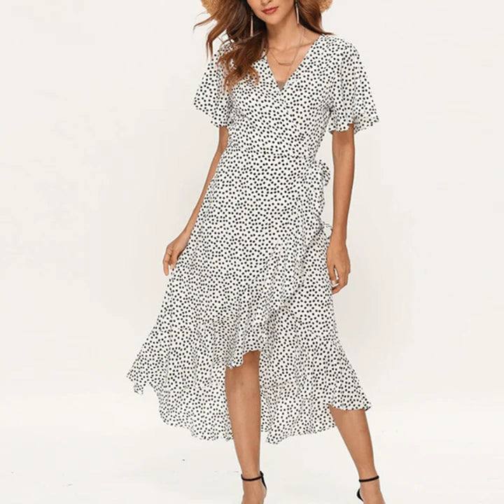 Women's Wrap Dress Floral with Ruffle Hem | Maxi