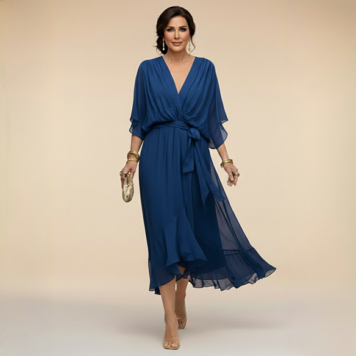 Women's Wrap Dress for Wedding Guest | Tie Waist