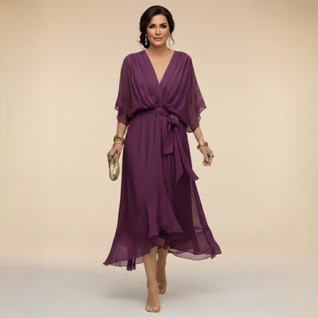 Women's Wrap Dress for Wedding Guest | Tie Waist