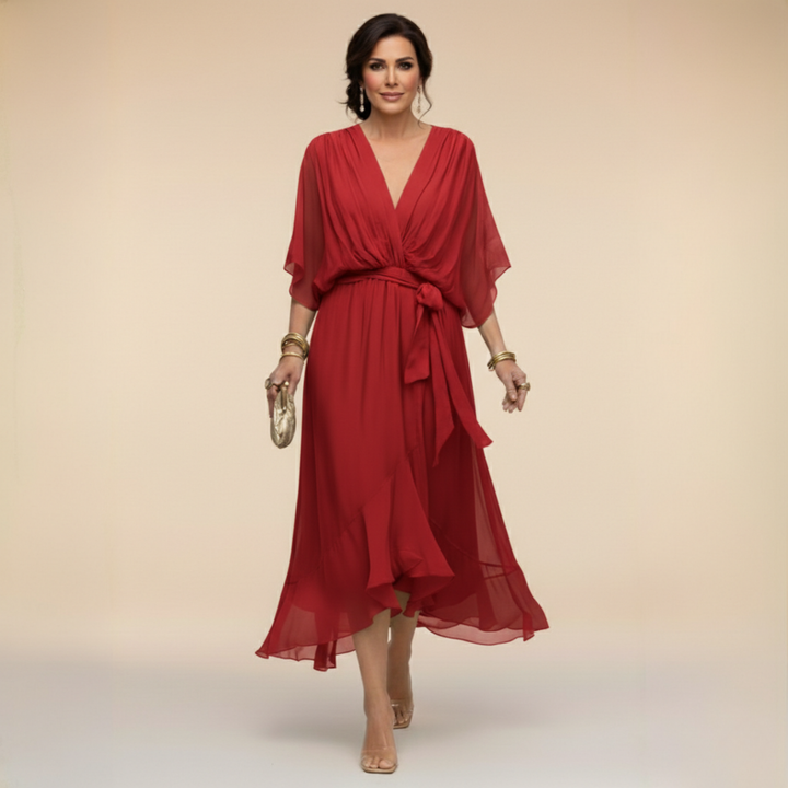 Women's Wrap Dress for Wedding Guest | Tie Waist