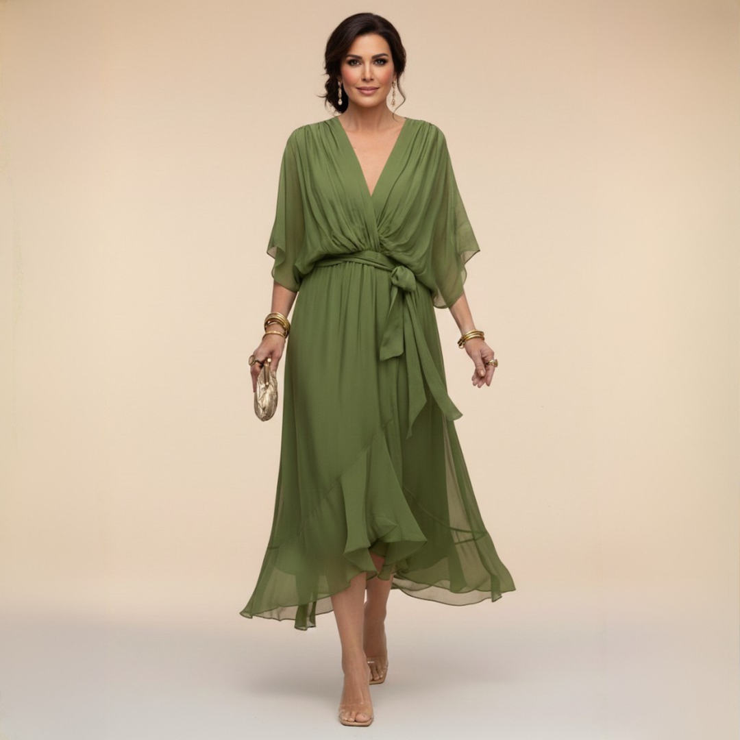 Women's Wrap Dress for Wedding Guest | Tie Waist