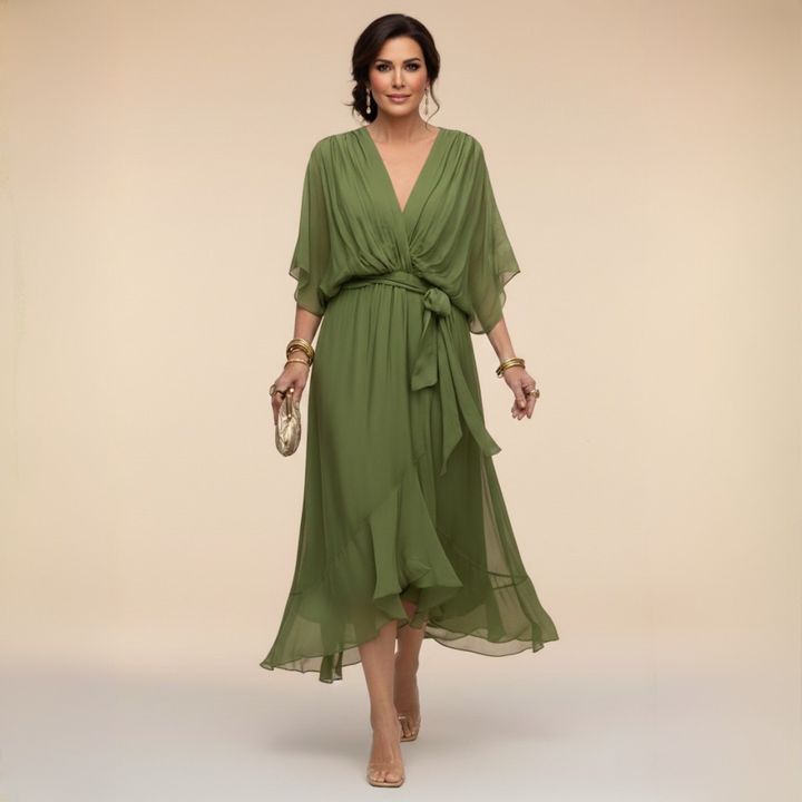Women's Wrap Dress for Wedding Guest | Tie Waist