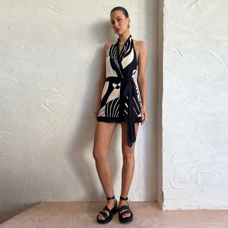 Women's Wrap Dress with Halter Neck | Mini