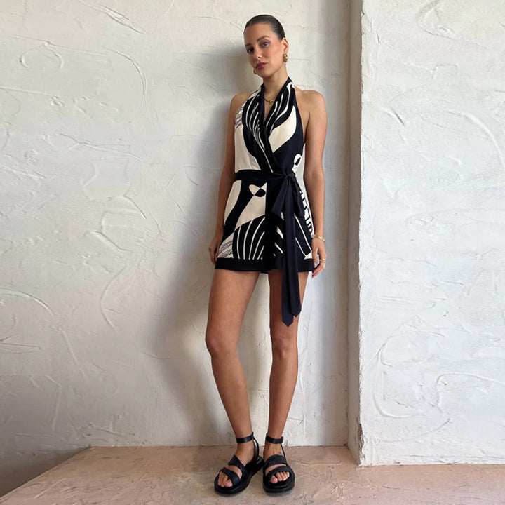Women's Wrap Dress with Halter Neck | Mini