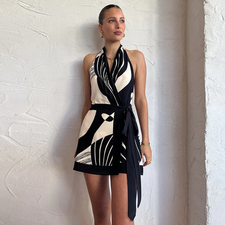 Women's Wrap Dress with Halter Neck | Mini