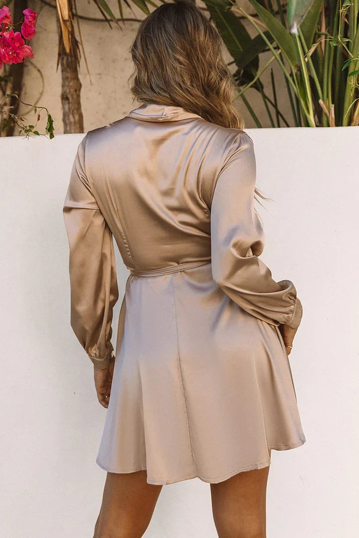 Women's Wrap Dress with Tie Waist | Long Sleeve