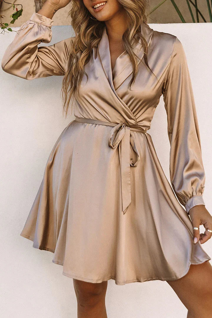 Women's Wrap Dress with Tie Waist | Long Sleeve