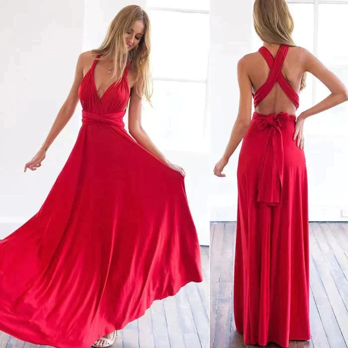 Women's Wrap Maxi Dress for Wedding Guest | Multiway