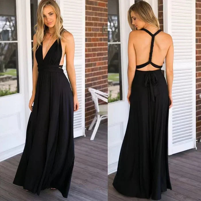 Women's Wrap Maxi Dress for Wedding Guest | Multiway