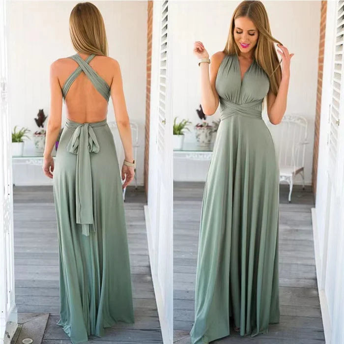 Women's Wrap Maxi Dress for Wedding Guest | Multiway