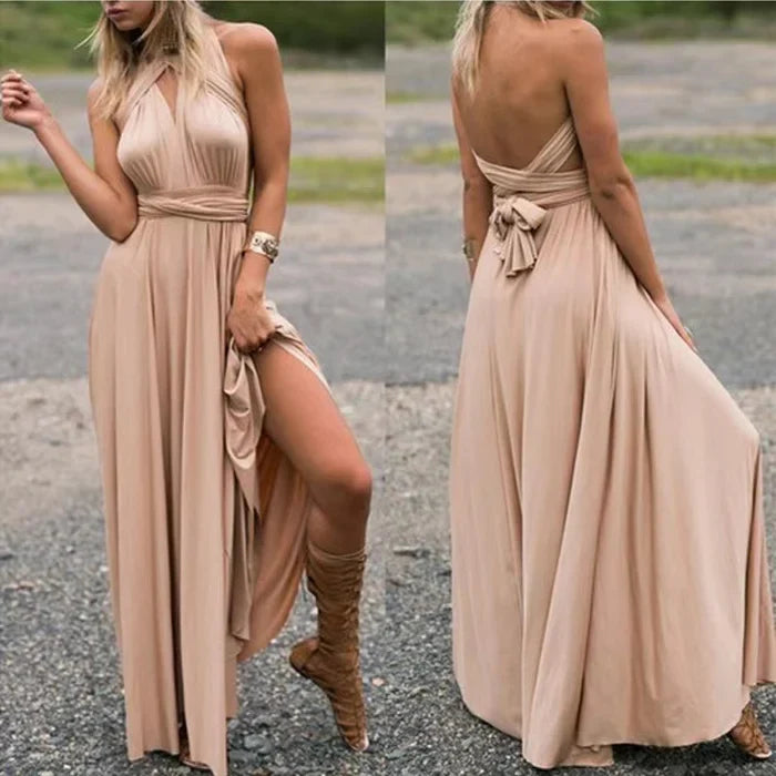 Women's Wrap Maxi Dress for Wedding Guest | Multiway