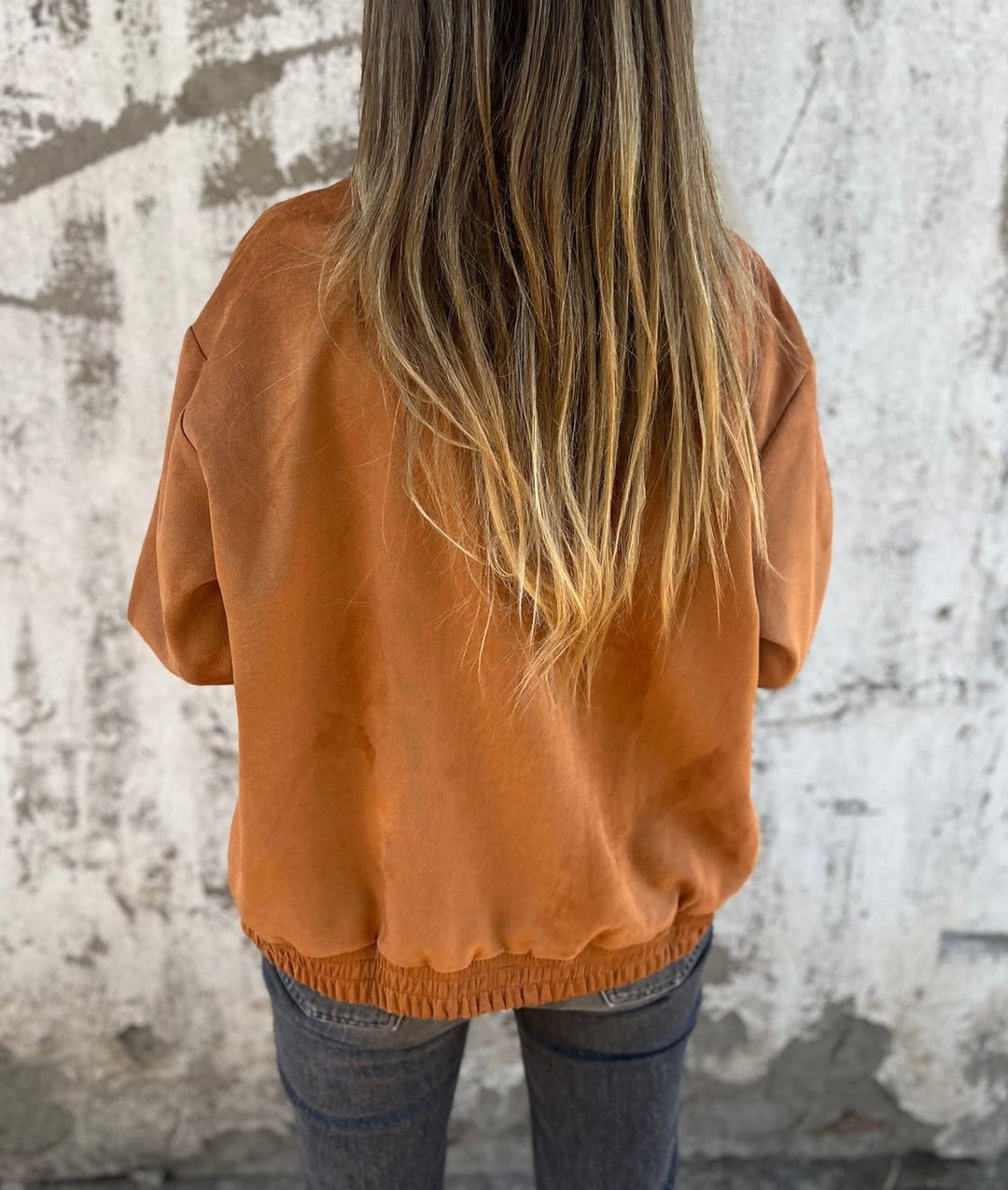Women's Zip-Up Bomber Jacket with Ribbed Cuffs | Casual